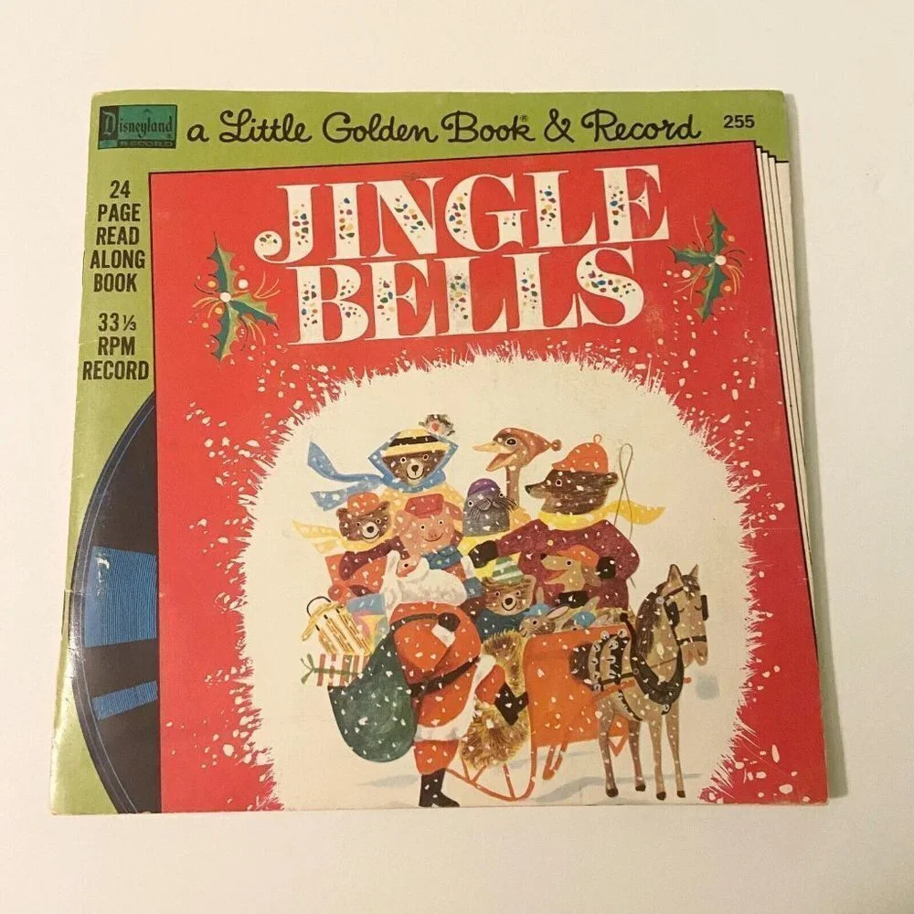 Vintage 1976 Jingle Bells Little Golden Book 7 Inch Record